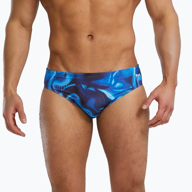 Slipy do pływania męskie TYR Durafast Elite Waveform Brief blue 4