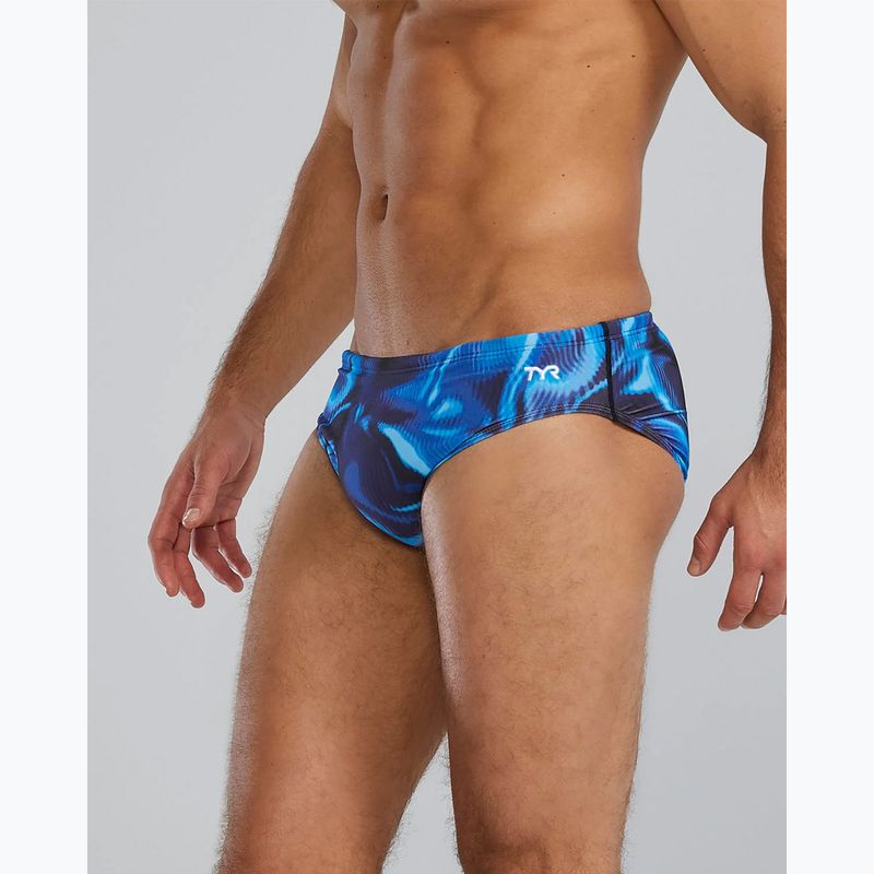 Slipy do pływania męskie TYR Durafast Elite Waveform Brief blue 7