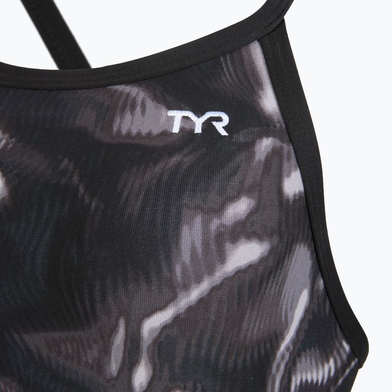 Strój pływacki jednoczęściowy damski TYR Durafast Elite Waveform Diamondfit titanium 3