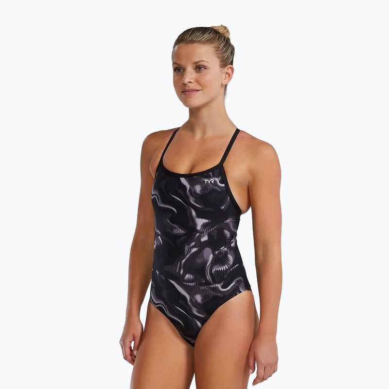 Strój pływacki jednoczęściowy damski TYR Durafast Elite Waveform Diamondfit titanium 6