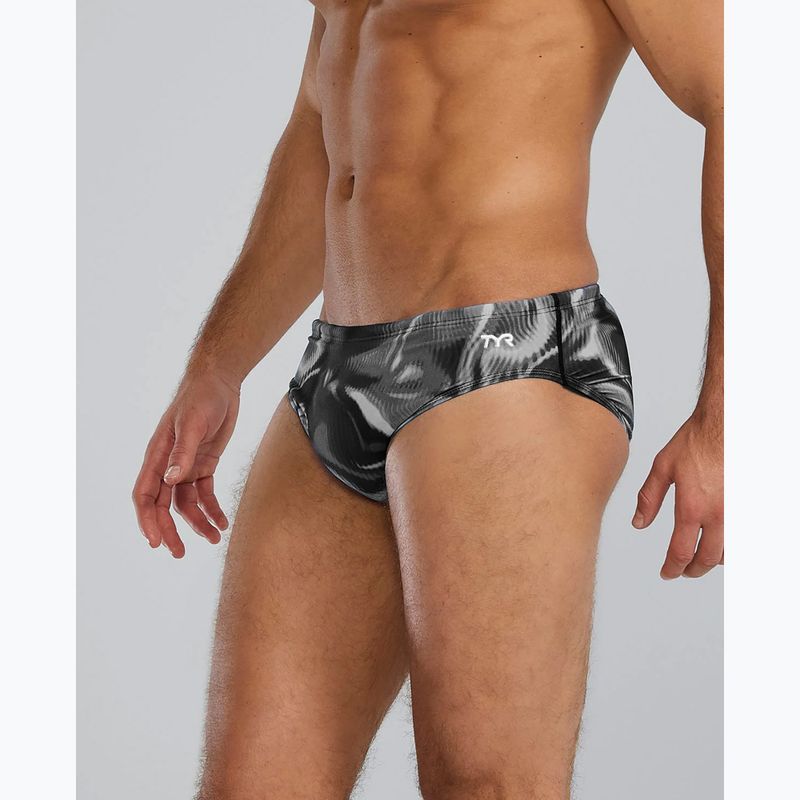 Slipy do pływania męskie TYR Durafast Elite Waveform Brief titanum 6