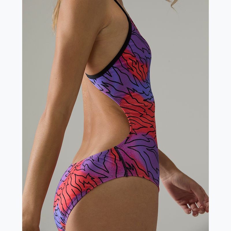 Strój pływacki jednoczęściowy damski Tyr Cutoutfit Hodori orange/purple 8
