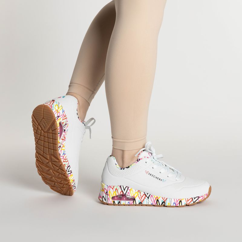 Buty damskie SKECHERS Uno Loving Love white/multi 2