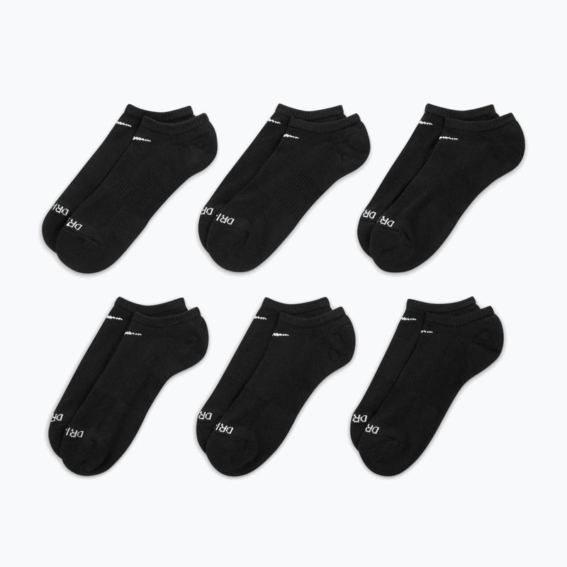 Skarpety męskie Nike Everyday Plus Cushioned No Show 6 par black/white 4