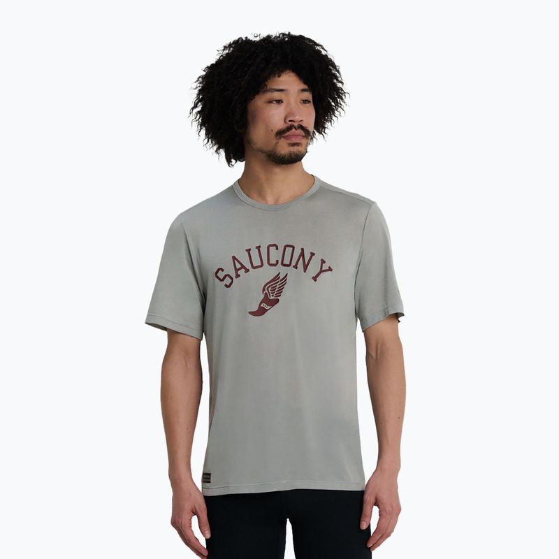 Koszulka do biegania męska Saucony Stopwatch light grey heather