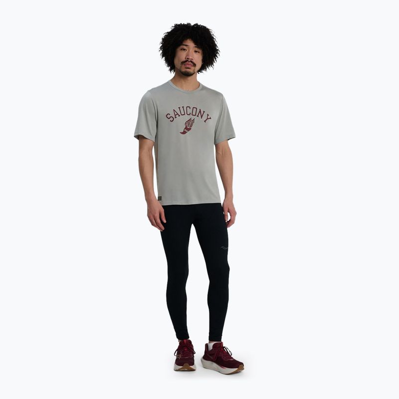 Koszulka do biegania męska Saucony Stopwatch light grey heather 2