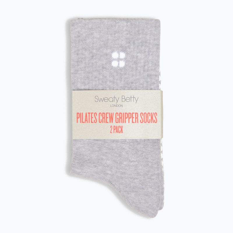 Skarpety damskie Sweaty Betty Pilates Crew Gripper 2 pary light grey marl 2