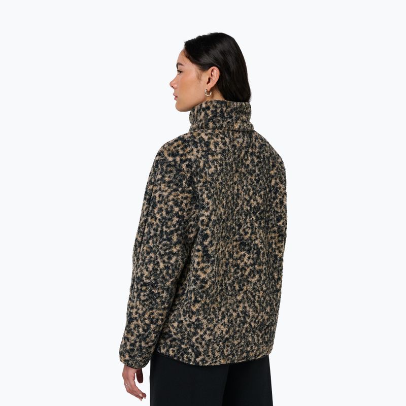 Bluza damska Sweaty Betty Plush Contrast Zip Up Fleece brown ink leopard print 3