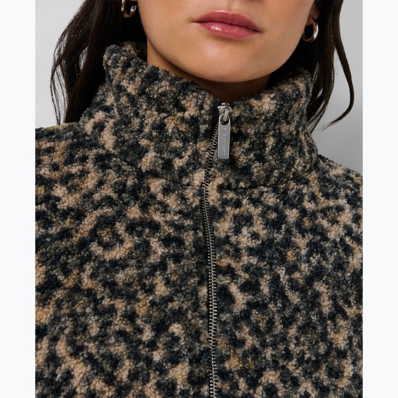 Bluza damska Sweaty Betty Plush Contrast Zip Up Fleece brown ink leopard print 5
