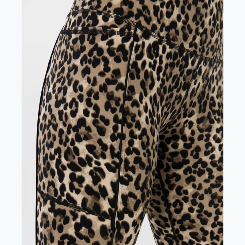 Legginsy treningowe damskie Sweaty Betty Power Piping Workout 7/8 brown ink leopard print 6