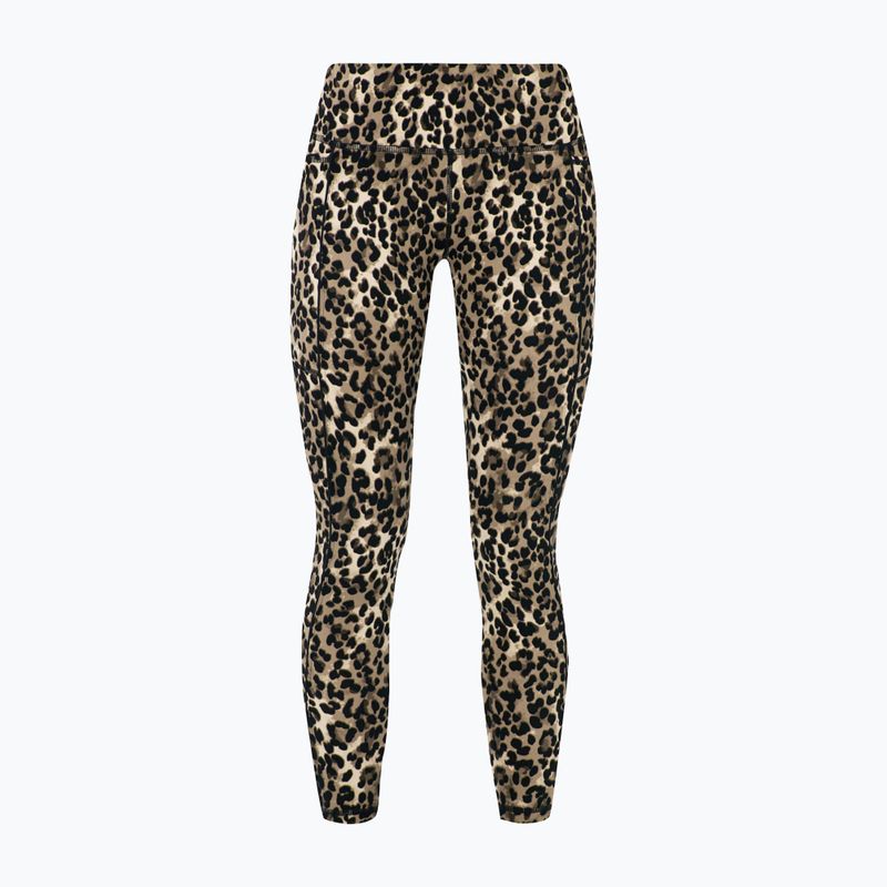 Legginsy treningowe damskie Sweaty Betty Power Piping Workout 7/8 brown ink leopard print 8