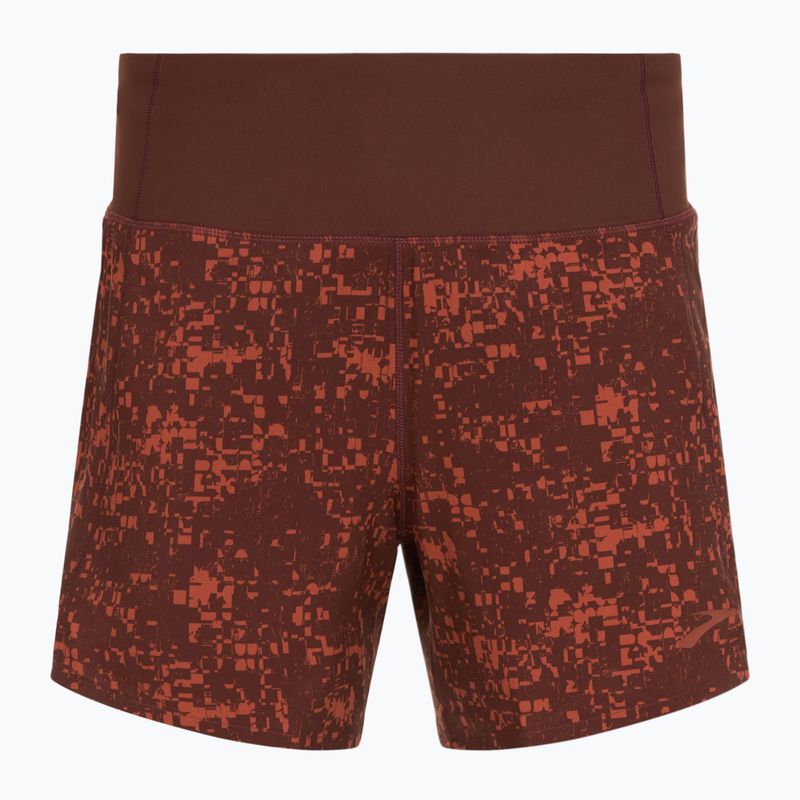 Spodenki do biegania damskie Brooks Chaser 5" run raisin glitch print