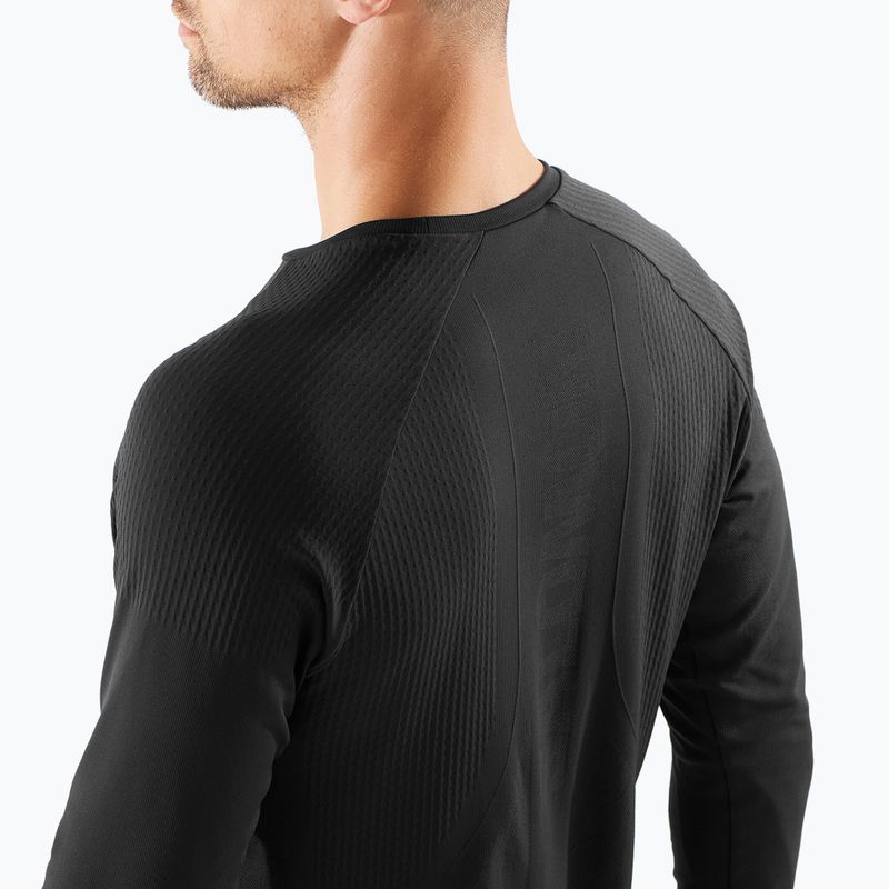 Longsleeve do biegania męski Salomon Sense Aero Seamless Tee deep black 4