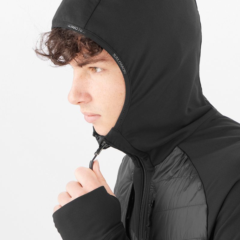 Kurtka hybrydowa męska Salomon Elixir Hybrid Hoodie Insulated deep black 3