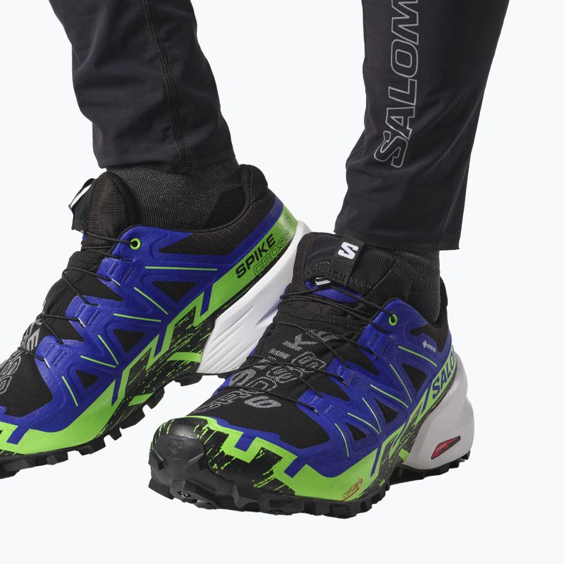 Buty do biegania męskie Salomon Spikecross 6 GTX black/surf the web/green gecko 13