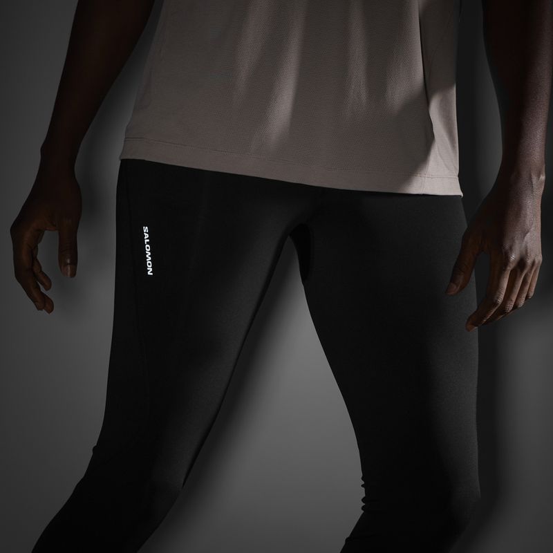 Legginsy do biegania męskie Salomon SHAKEout Core deep black 5