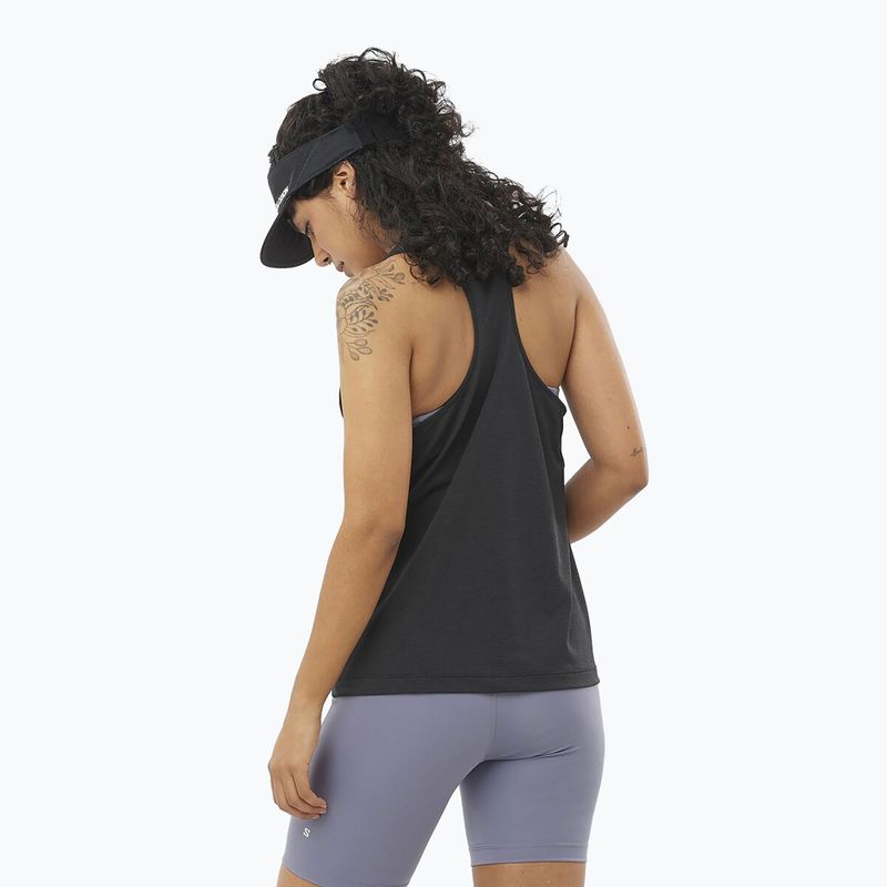 Koszulka do biegania damska Salomon SHAKEout Core Tank deep black 2