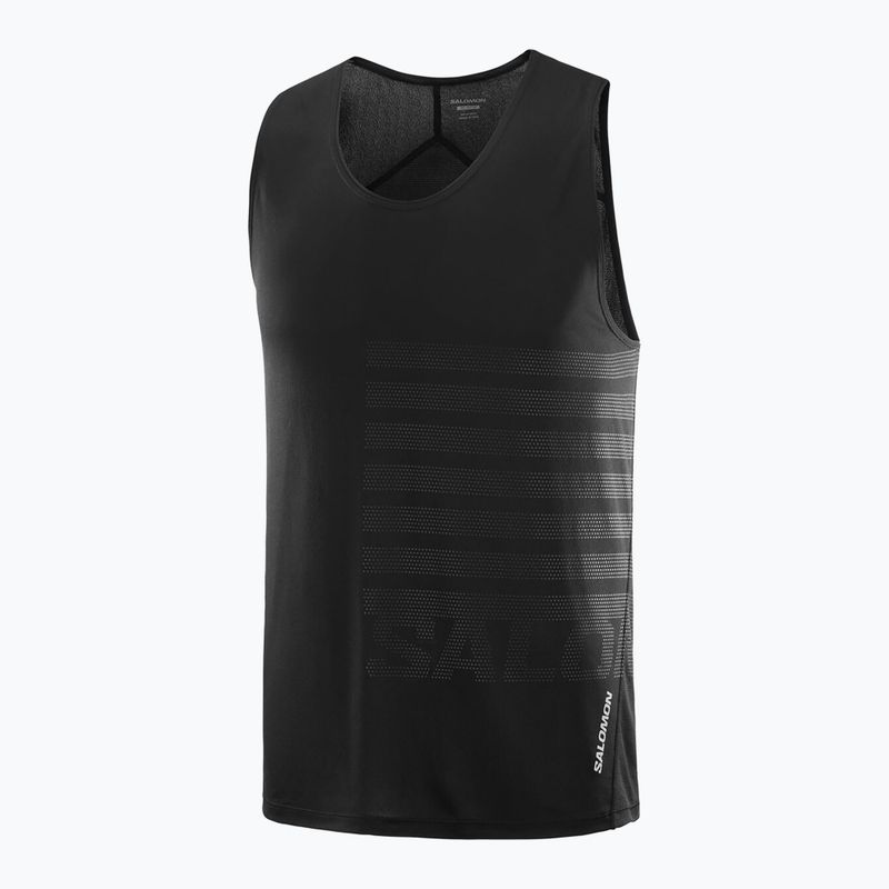 Koszulka do biegania męska Salomon Sense Aero Singlet GFX deep black 4