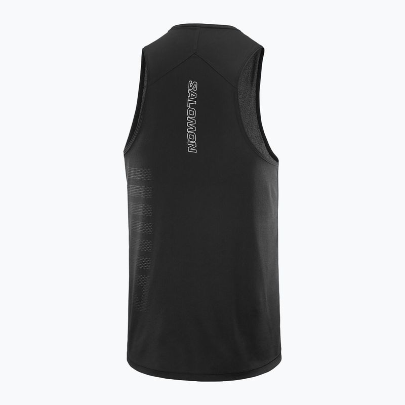 Koszulka do biegania męska Salomon Sense Aero Singlet GFX deep black 5