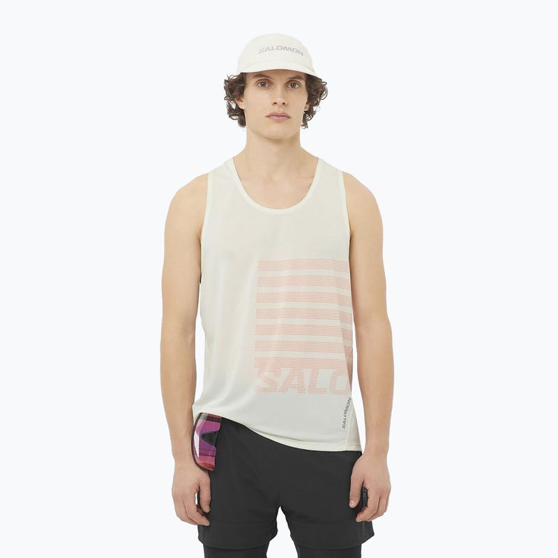 Koszulka do biegania męska Salomon Sense Aero Singlet GFX icicle