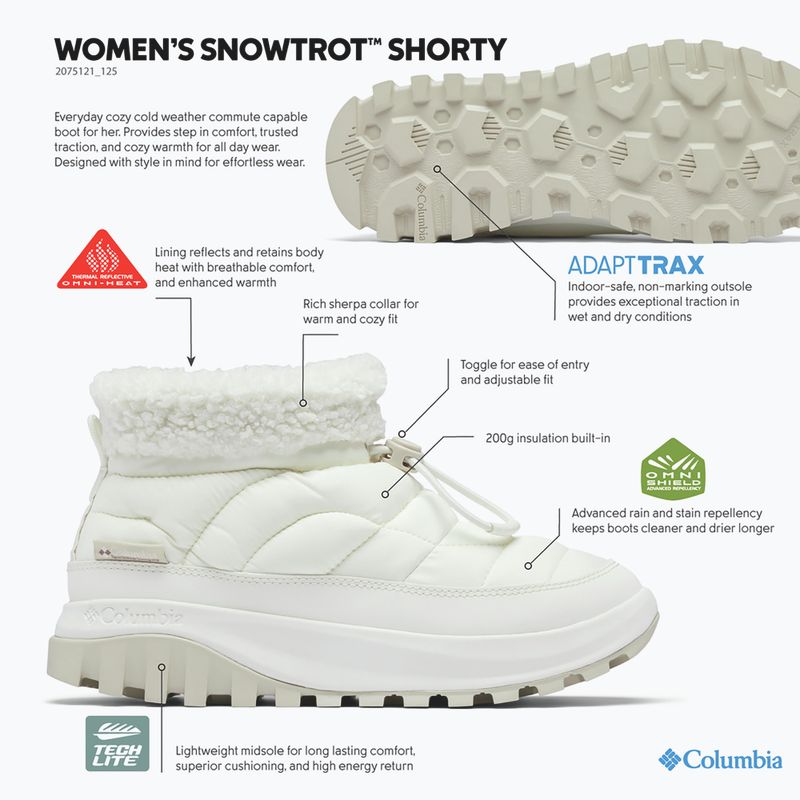Śniegowce damskie Columbia Snowtrot Shorty sea salt/fig 13