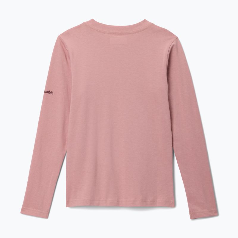Longsleeve trekkingowy dziecięcy Columbia Hazeldel Hill Graphic Tee eraser pink/barely printed 2
