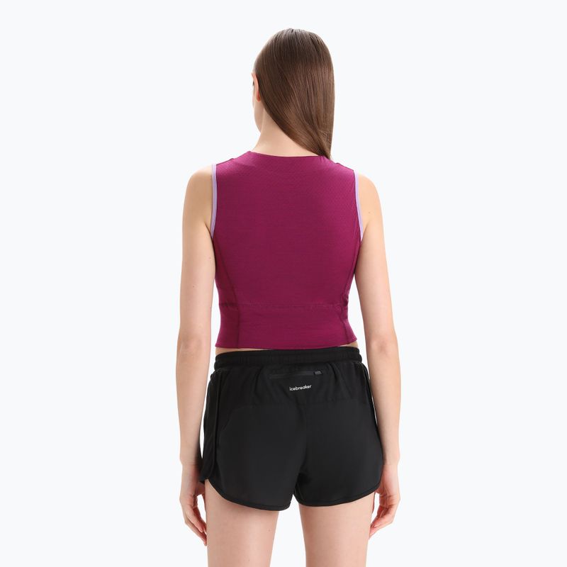 Koszulka termoaktywna damska icebreaker Zoneknit Cropped Bra-Tank purple gaze 3