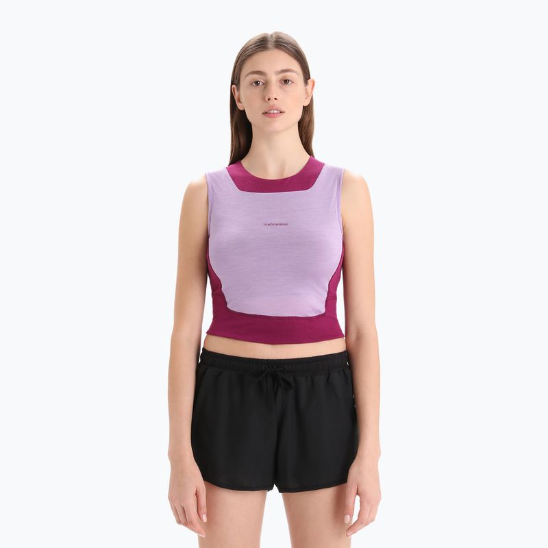 Koszulka termoaktywna damska icebreaker Zoneknit Cropped Bra-Tank purple gaze 8