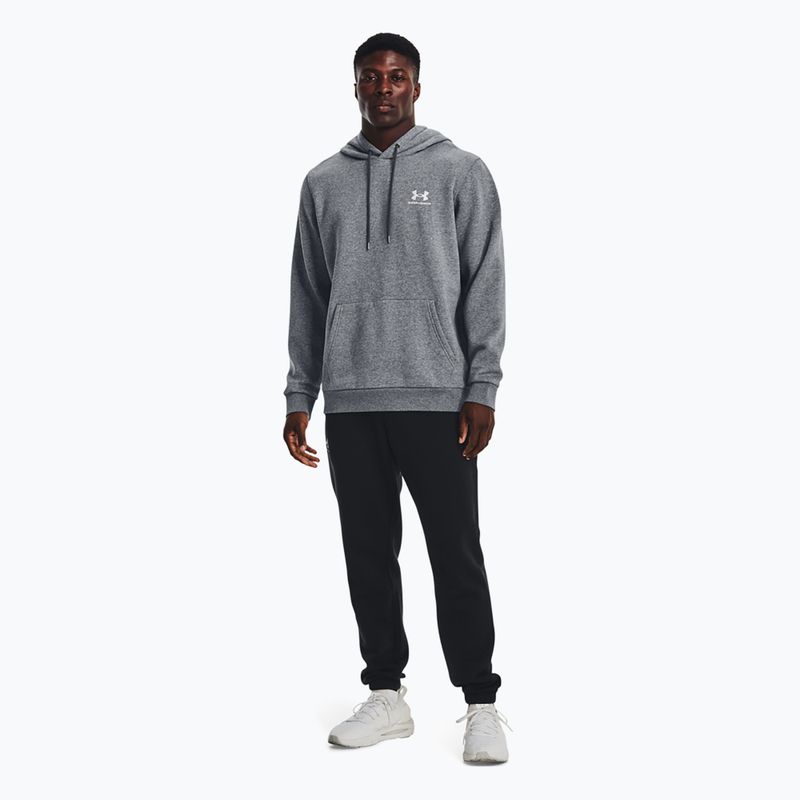 Bluza męska Under Armour Essential Fleece Hoodie pitch gray medium heather/white 2