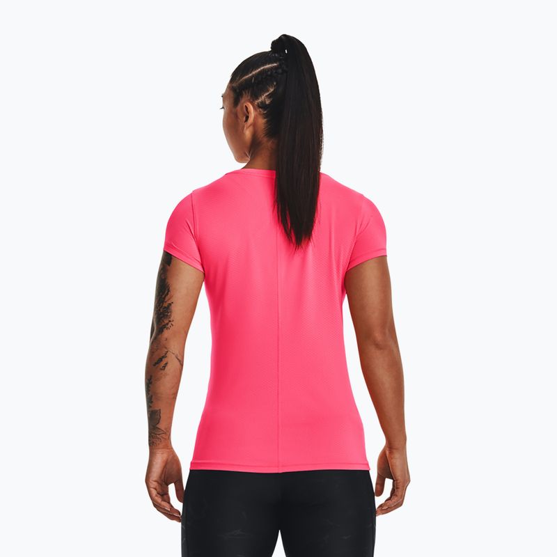 Koszulka treningowa damska Under Armour Heat Gear Armour pink shock/metallic silver 2