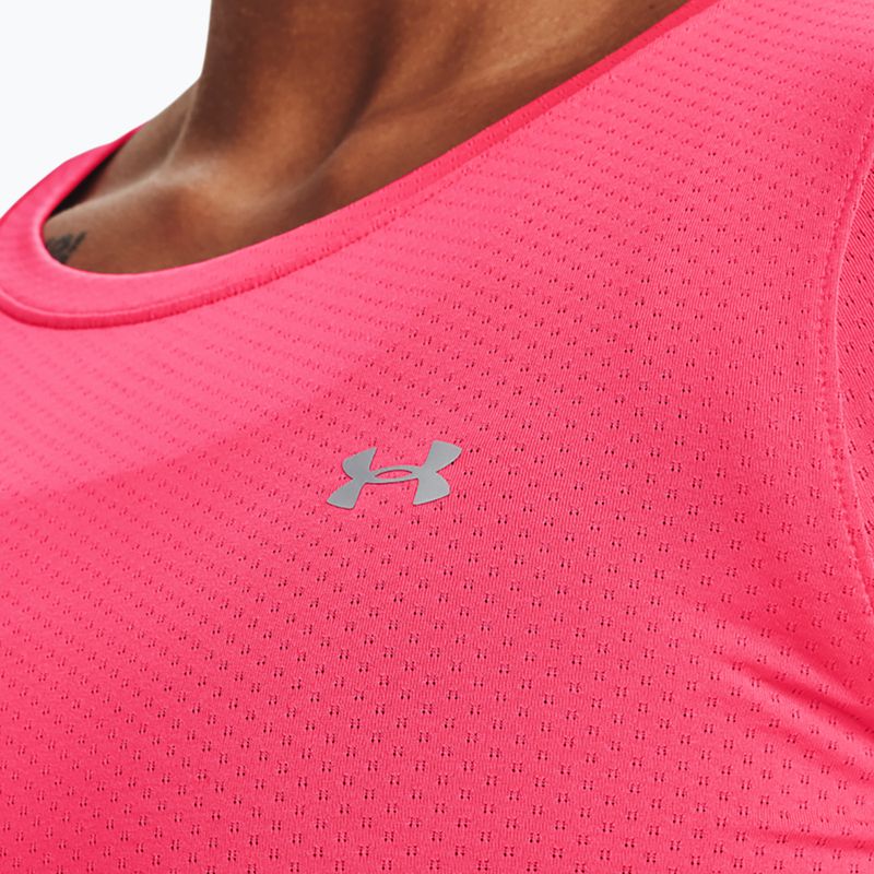 Koszulka treningowa damska Under Armour Heat Gear Armour pink shock/metallic silver 4