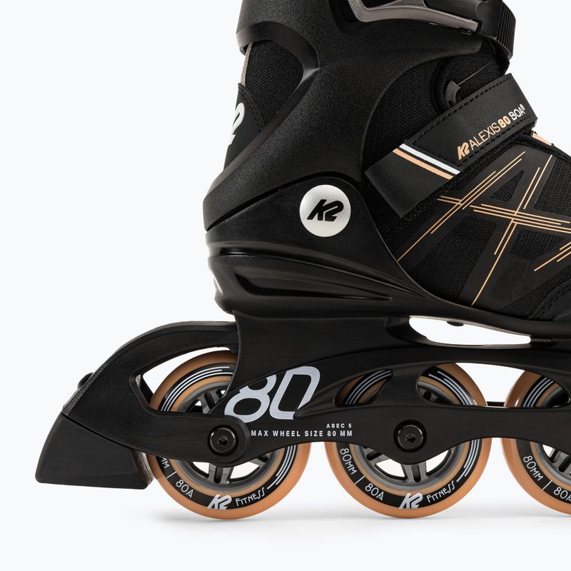 Rolki damskie K2 Alexis 80 Boa black/orange 7