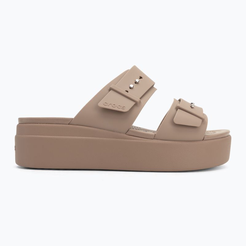 Klapki damskie Crocs Brooklyn Low Wedge latte 2