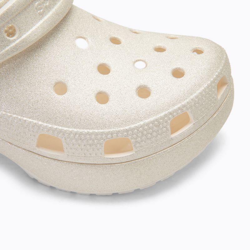 Klapki damskie Crocs Classic Platform Glitter chalk 8