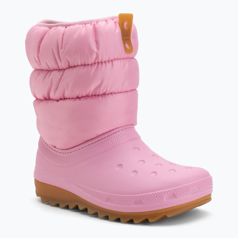 Śniegowce juniorskie Crocs Classic Neo Puff pink tweed/gum