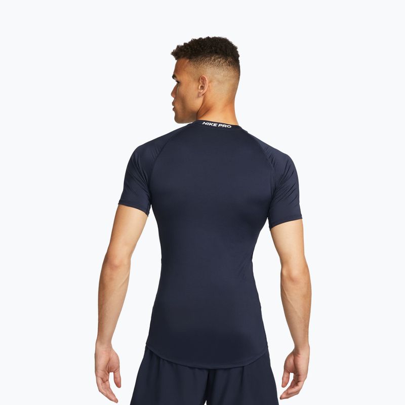 Koszulka treningowa męska Nike Pro Dri-Fit Tight SS Fitness obsidian/white 3