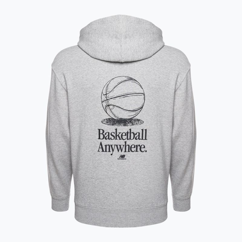Bluza męska New Balance Hoops Fleece Hoodie athletic grey 6
