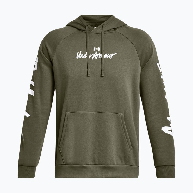 Bluza męska Under Armour Rival Fleece Graphic HD marine od green/white 6