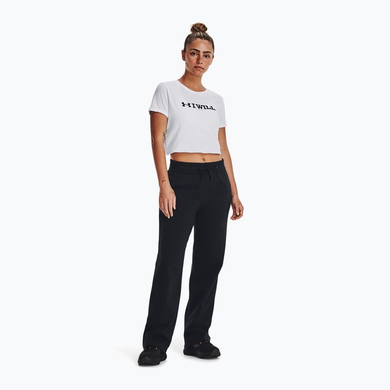 Spodnie damskie Under Armour Rival Fleece Straight Mod Rack black/white 2