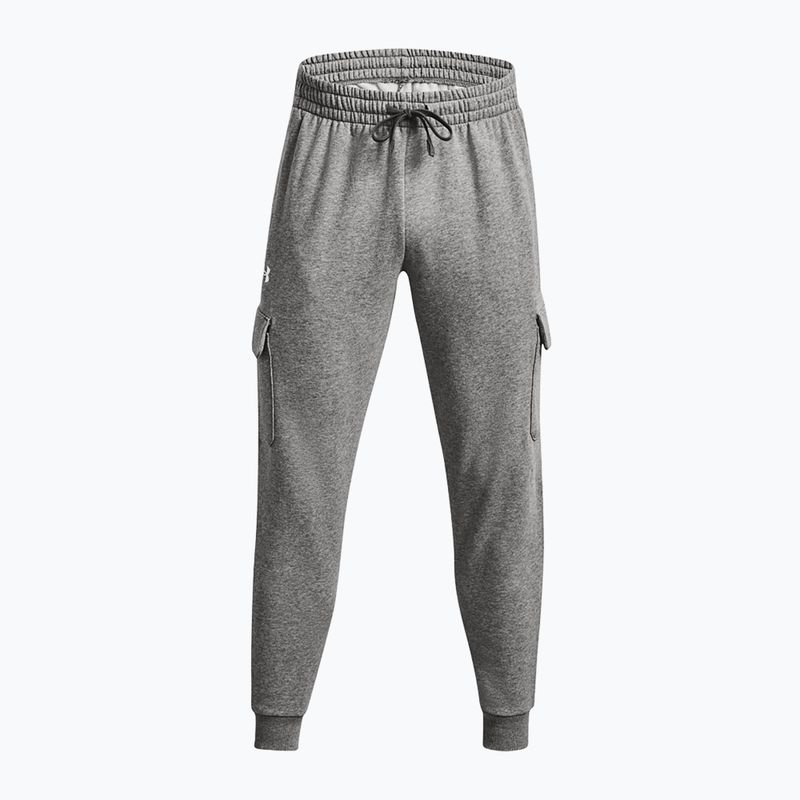 Spodnie męskie Under Armour Rival Fleece Cargo Jogger castlerock light heather/white 5