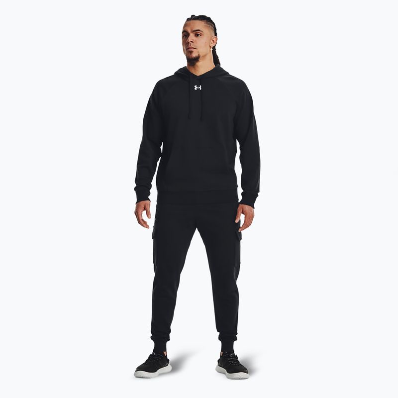 Spodnie męskie Under Armour Rival Fleece Cargo Jogger black/white 2
