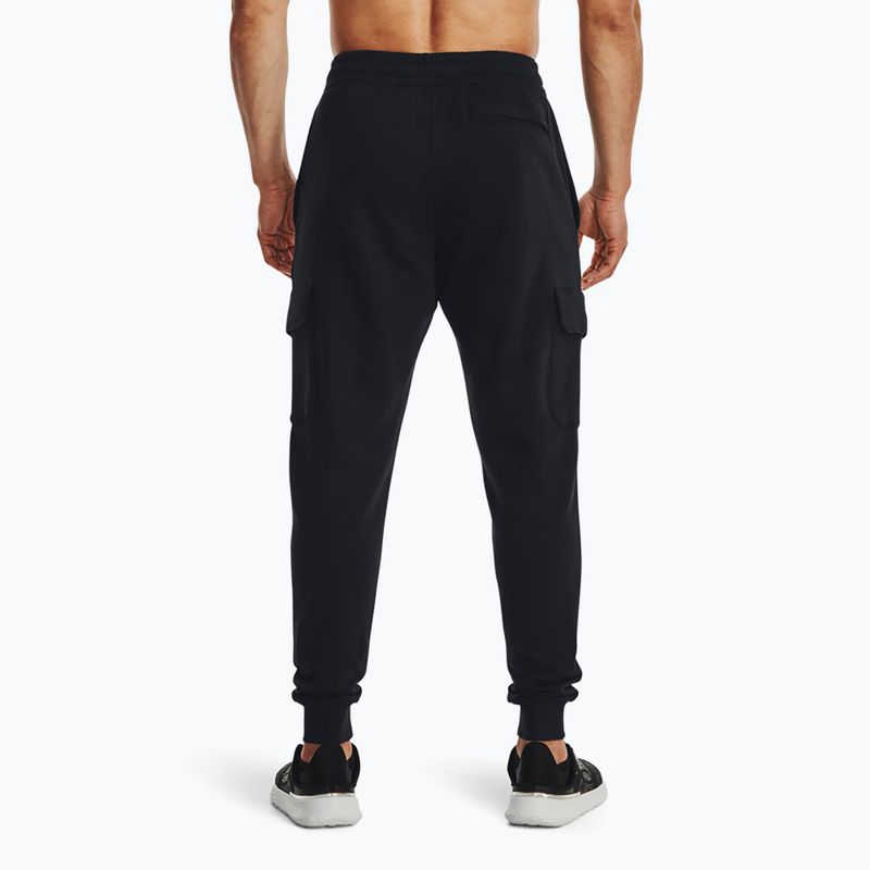 Spodnie męskie Under Armour Rival Fleece Cargo Jogger black/white 3