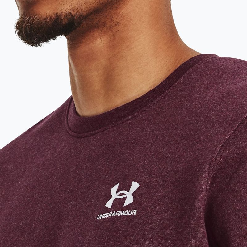 Bluza męska Under Armour Essential Fleece Crew dark maroon/white 3