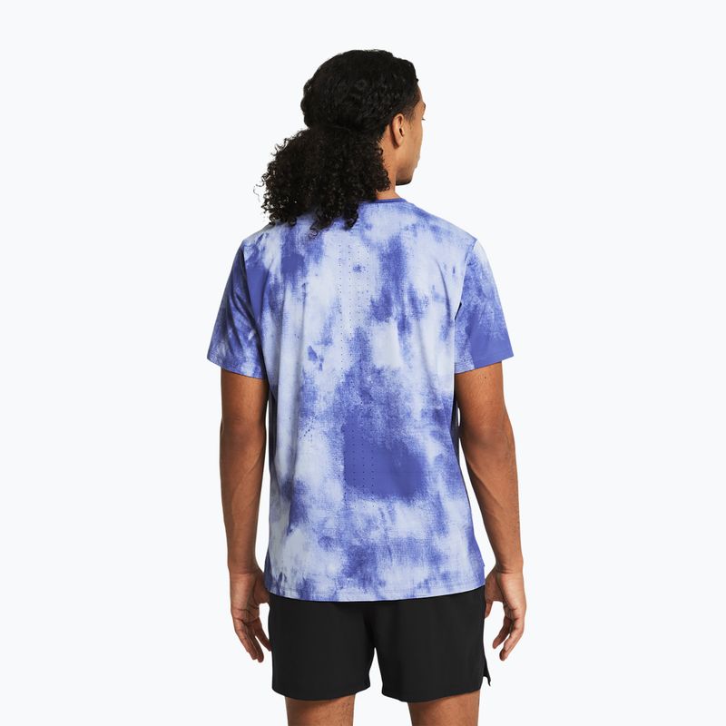 Koszulka do biegania męska Under Armour Laser Wash celeste/ starlight/ reflective 2