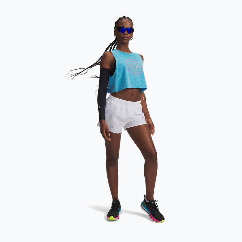 Spodenki do biegania damskie Under Armour Fly By 3" white/white/black 2