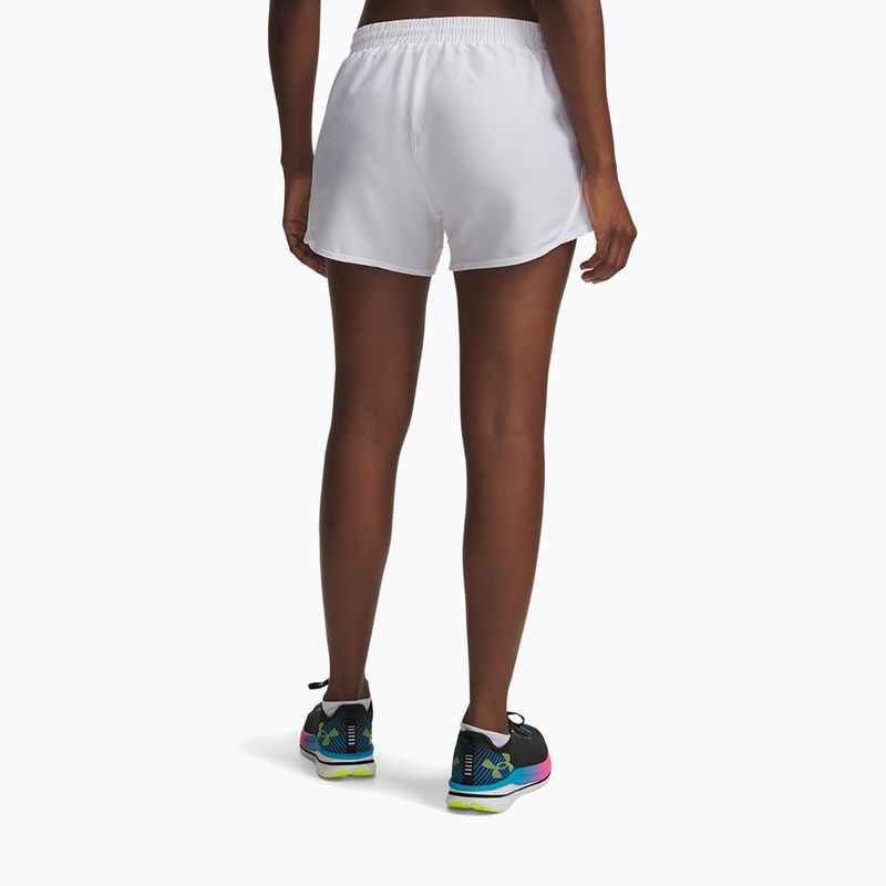 Spodenki do biegania damskie Under Armour Fly By 3" white/white/black 3
