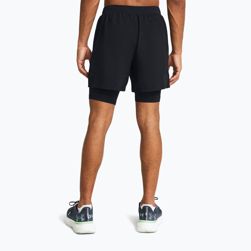 Spodenki do biegania męskie Under Armour Launch 5" 2in1 black/black/reflective 3