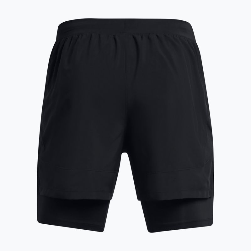 Spodenki do biegania męskie Under Armour Launch 5" 2in1 black/black/reflective 6