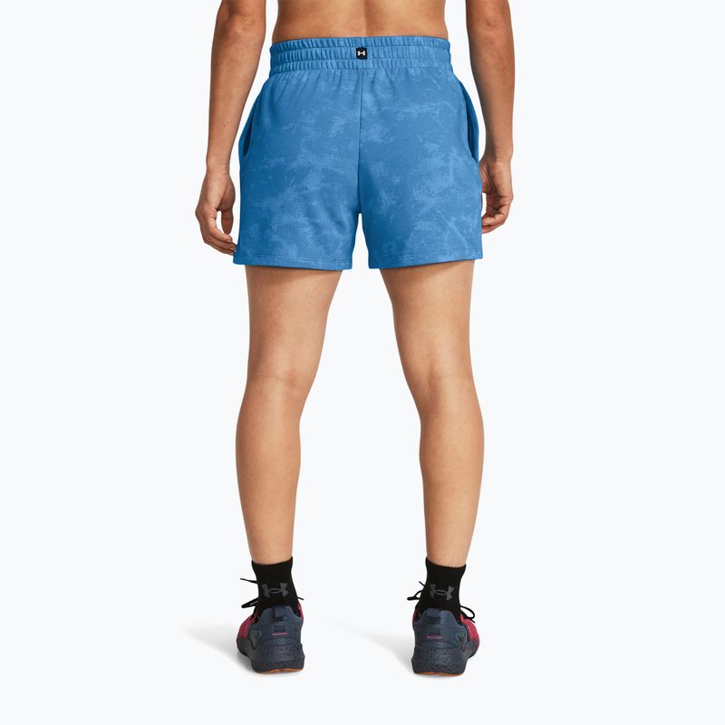 Spodenki treningowe damskie Under Armour Project Rock Underground Terry viral blue/phoenix/white 3