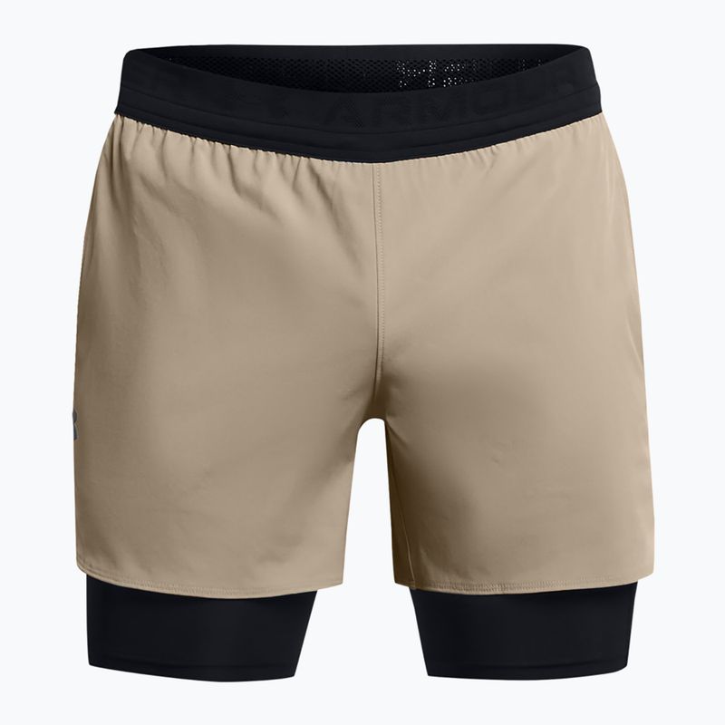 Spodenki męskie Under Armour Peak Woven 2in1 timberwolf taupe/black/black 5